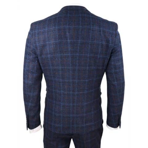 Men's Navy-Blue Tweed Check Suit - Paul Andrew Harvey: Buy Online ...