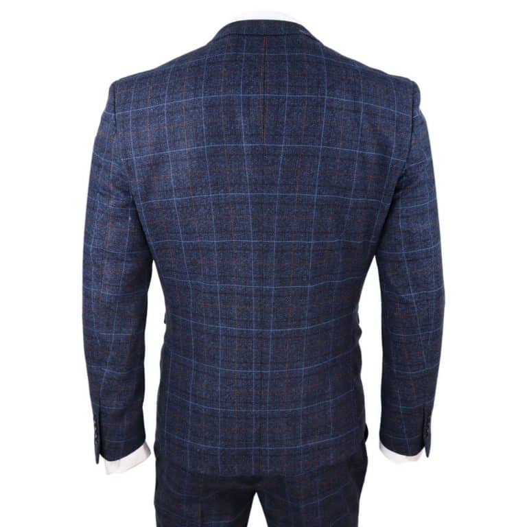 Men's Navy-Blue Tweed Check Suit - Paul Andrew Harvey: Buy Online ...