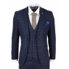 Men's Navy-Blue Tweed Check Suit - Paul Andrew Harvey