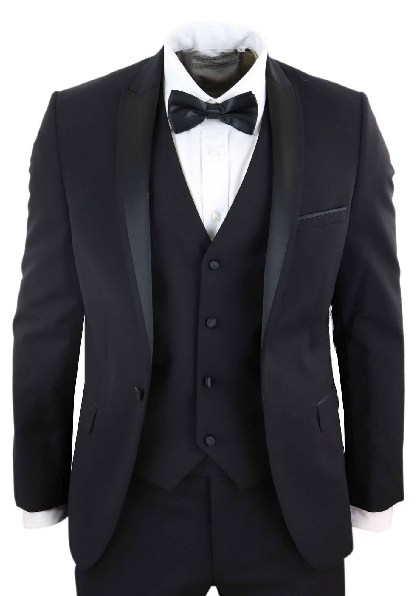 Mens 3 Piece Black Dinner Suit | Happy Gentleman