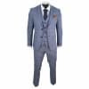 Mens 3 Piece Blue-Grey Vintage Suit - Paul Andrew Victor