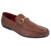 Mens Black Weave PU Leather Loafers