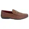 Mens Black Weave PU Leather Loafers