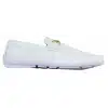 Mens Black Weave PU Leather Loafers