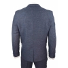 Mens Blue 3 Piece Suit with Double Breasted Waistcoat
