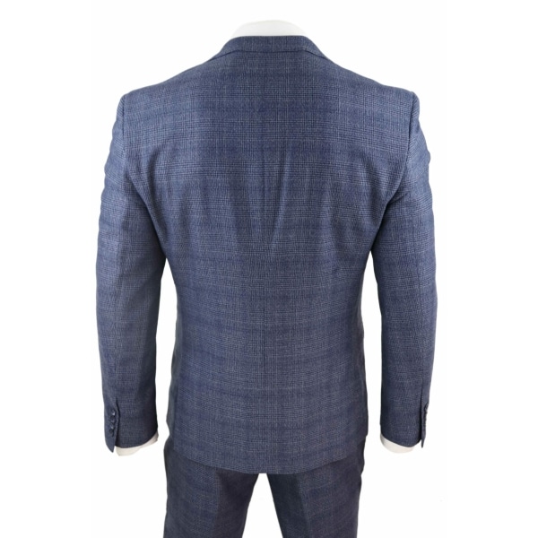 Mens 3 Piece Suit Classic Tweed Check Vintage Retro Peaky Blinders Tailored Fit