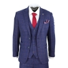 Mens Blue Purple Check 3 Piece Suit