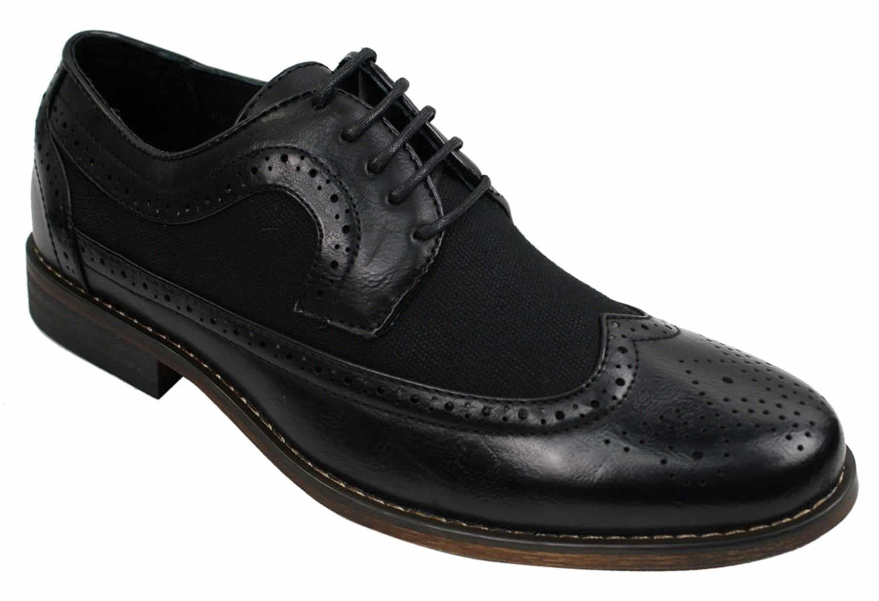 Mens Brogues Leather Shoes Italian Designer Smart Casual Brown Black ...