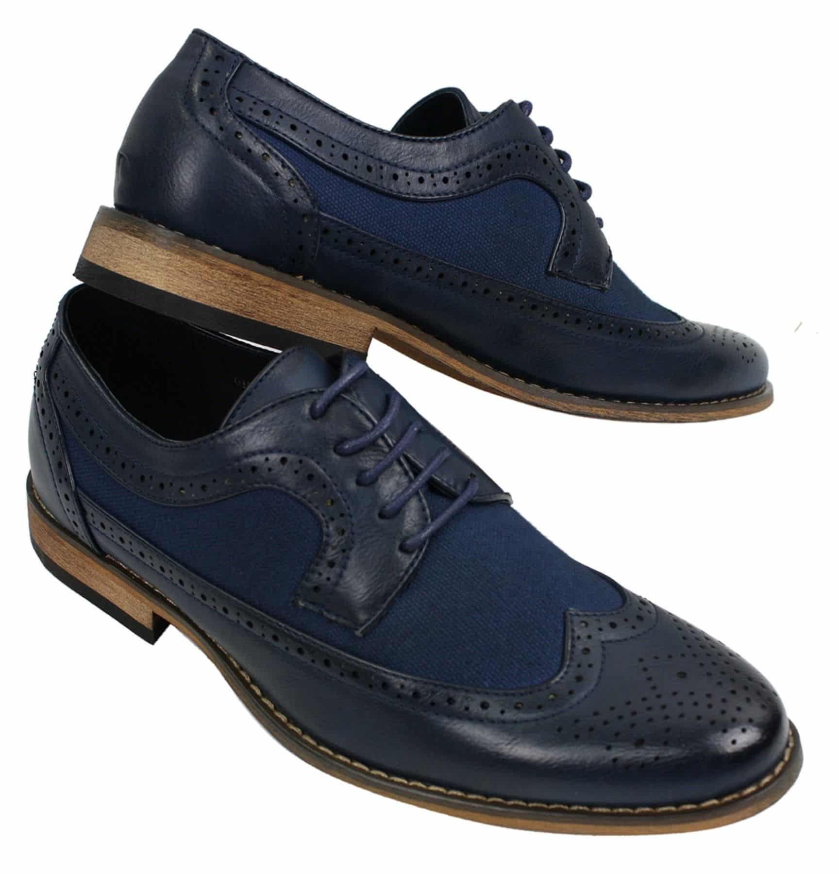 Mens Brogues Leather Shoes Italian Designer Smart Casual Brown Black