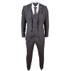 Mens Brown 3 Piece Suit with Double Breasted Waistcoat