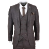 Mens Brown 3 Piece Suit with Double Breasted Waistcoat