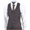 Mens Brown 3 Piece Suit with Double Breasted Waistcoat