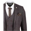 Mens Brown 3 Piece Suit with Double Breasted Waistcoat