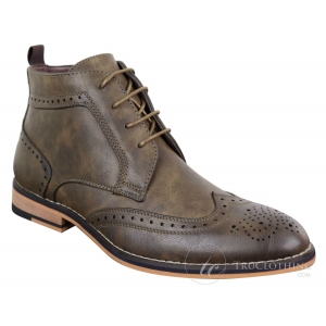 Mens Brown Laced Brogue Boots – Cavani Sava