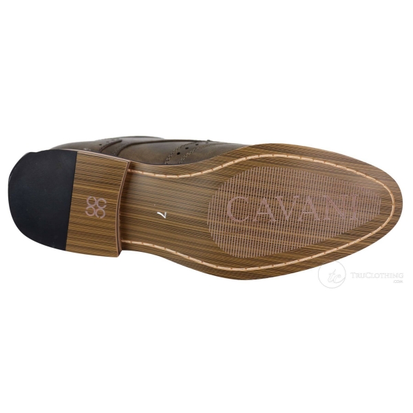 Mens Brown Laced Brogue Boots - Cavani Sava