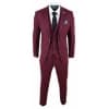 Mens Burgundy Wine Tweed 3 Piece Suit - STZ17
