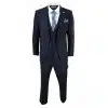 Mens Classic Navy-Blue 3 Piece Suit