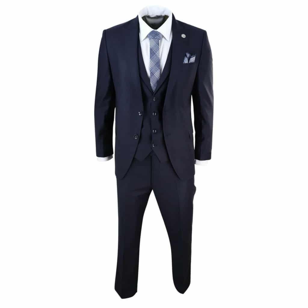 Mens Classic Navy Blue Piece Suit Buy Online Happy Gentleman United States