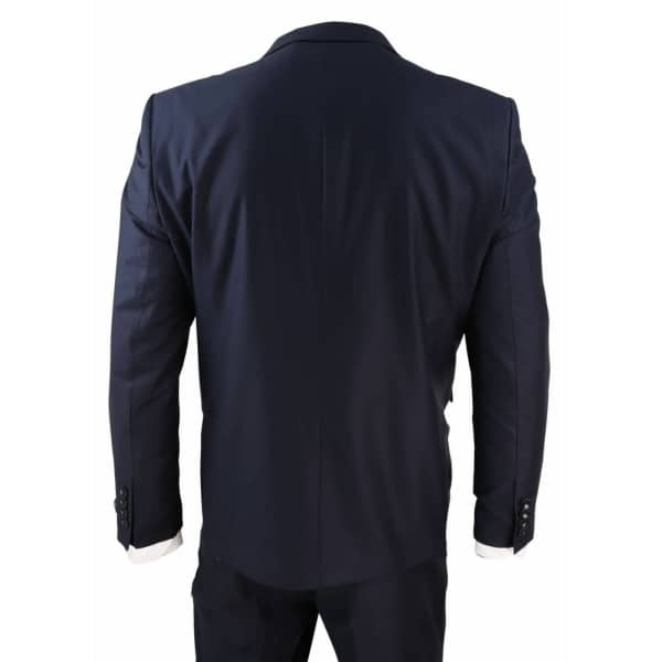 Mens Classic Navy-Blue 3 Piece Suit