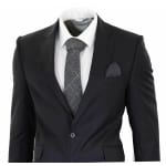 Mens Classic Plain Black Formal 2-Piece Suit: Buy Online - Happy Gentleman