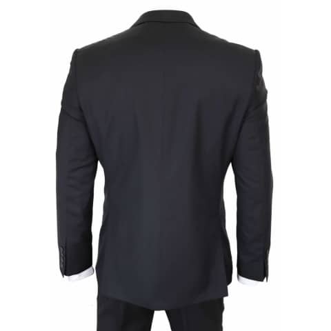 Mens Classic Plain Black Formal 2-Piece Suit: Buy Online - Happy Gentleman