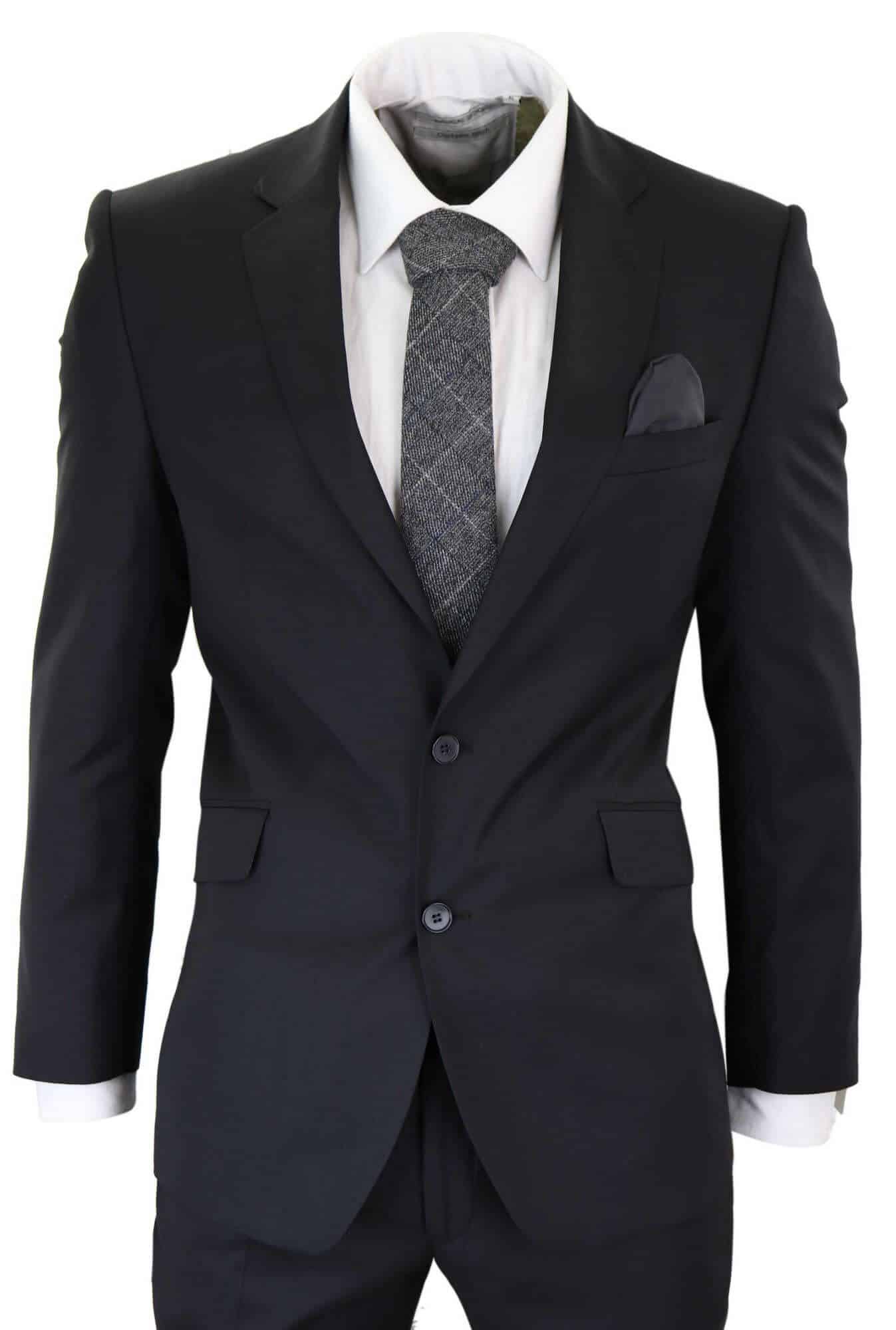 Mens Classic Plain Black Formal 2Piece Suit Buy Online Happy Gentleman