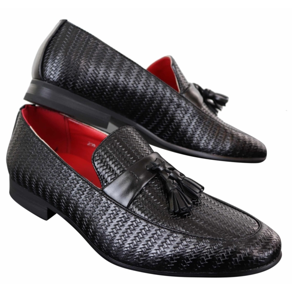 Mens Classic Tassel PU Leather Loafers