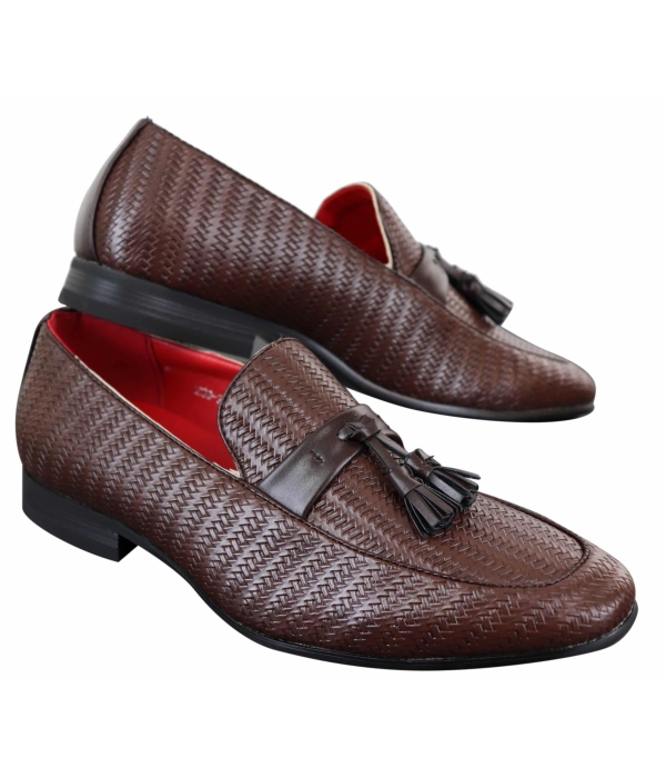 Mens Classic Tassel PU Leather Loafers