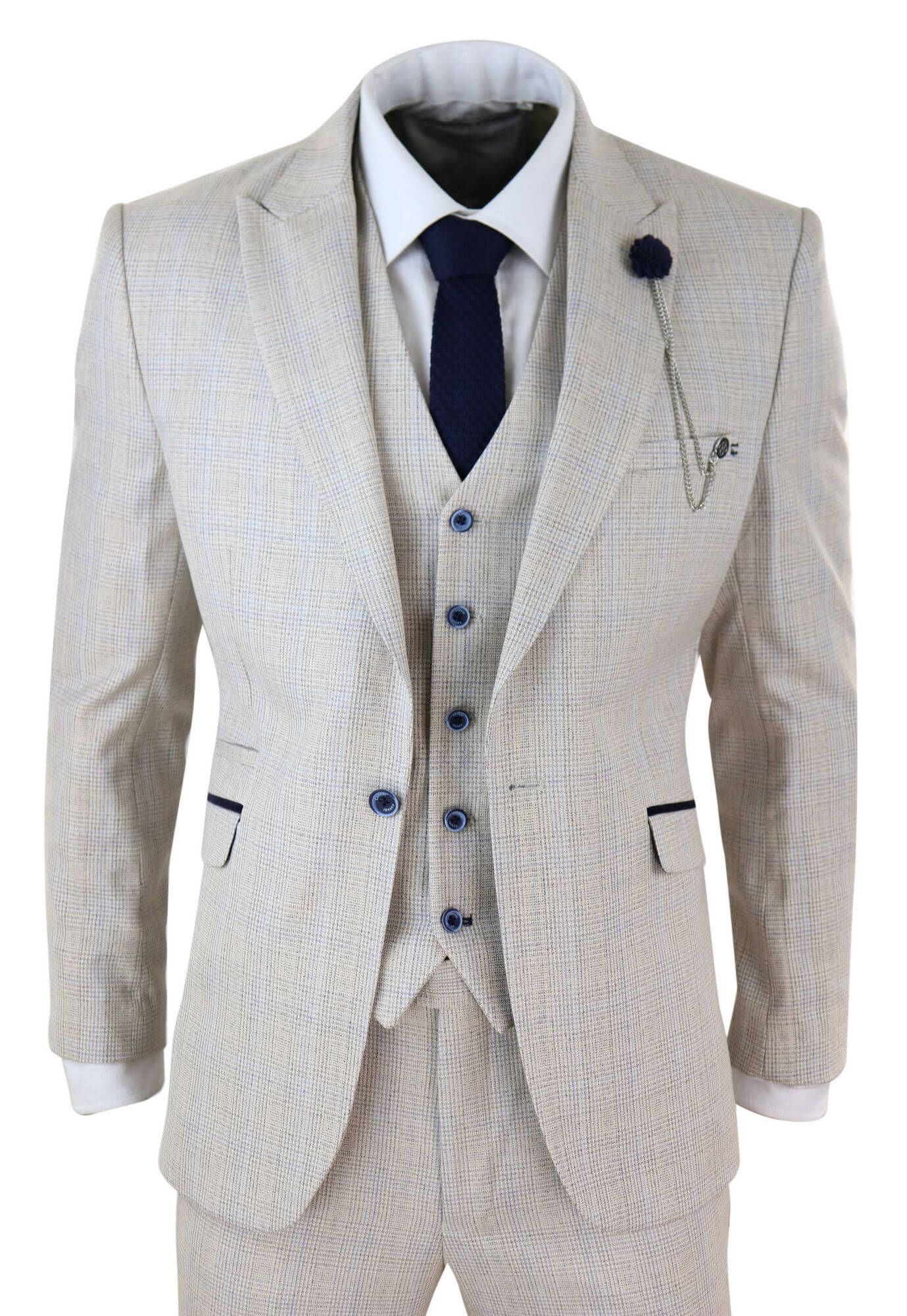 Wemaliyzd Mens 3 Pieces Jacquard Wedding Suit Classic Fit Blazer Vest Pants 