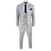 Mens Cream Blue Check Wedding Suit