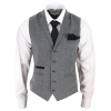 Mens Dark Grey Herringbone Tweed Waistcoat