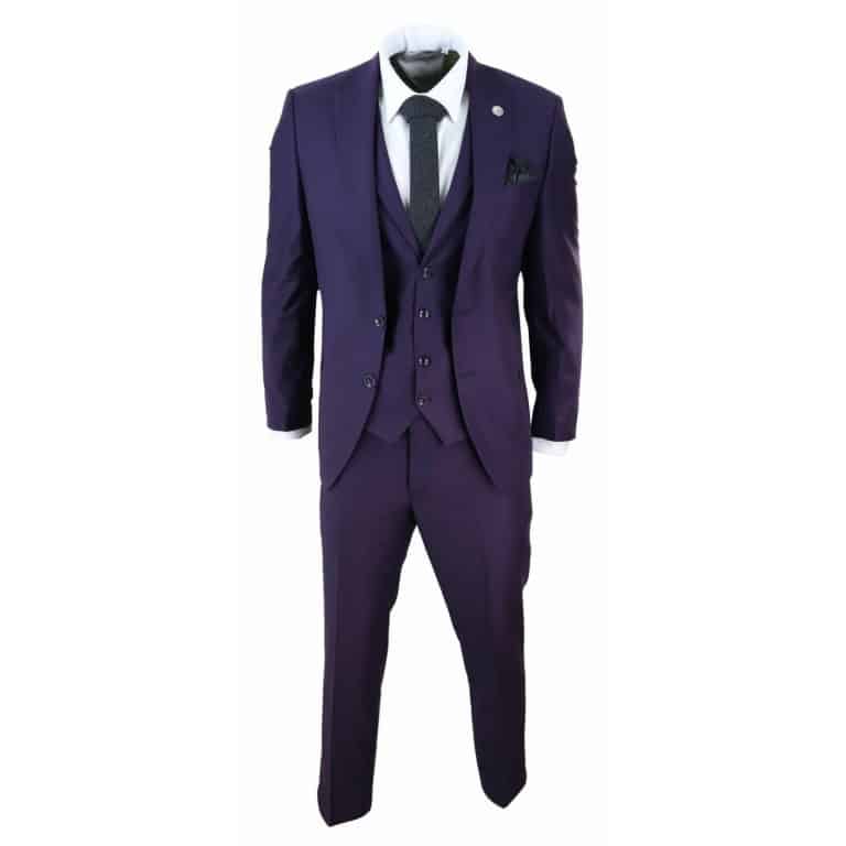 Mens Deep Purple 3 Piece Suit: Buy Online - Happy Gentleman