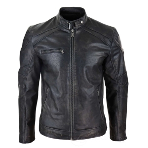 Mens Real Leather Washed Biker Airforce Jacket Distressed Casual Fit ...