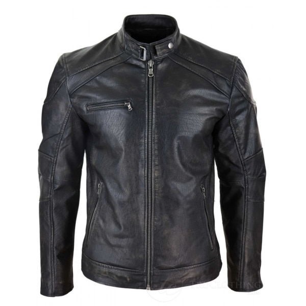 Mens Real Leather Washed Biker Airforce Jacket Distressed Casual Fit ...