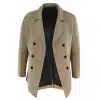 Mens Double Breasted Overcoat - Camel