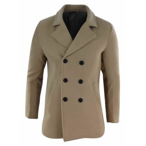 Mens Double Breasted Overcoat – Camel