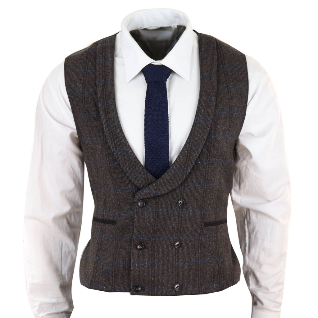 Mens Double Breasted Tweed Waistcoat: Buy Online - Happy Gentleman