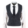 Mens Double Breasted Tweed Waistcoat