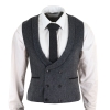 Mens Double Breasted Tweed Waistcoat