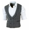 Mens Double Breasted Tweed Waistcoat