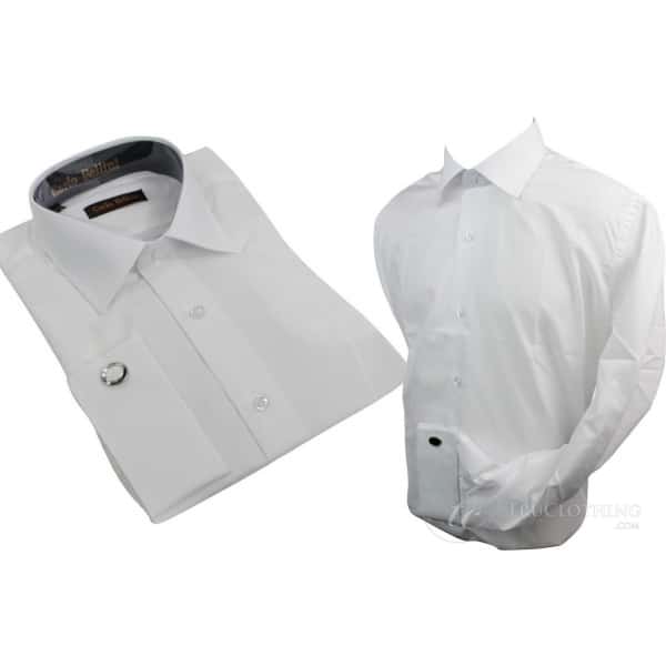 Mens Double Cuff Links Formal Dress Shirt Cotton Rich Regular Fit All Colours