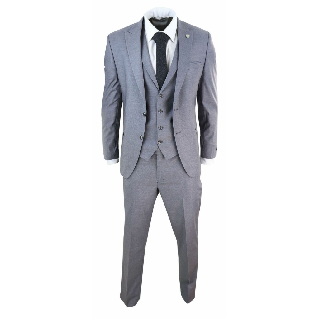 Mens Grey 3 Piece Suit: Buy Online - Happy Gentleman United States