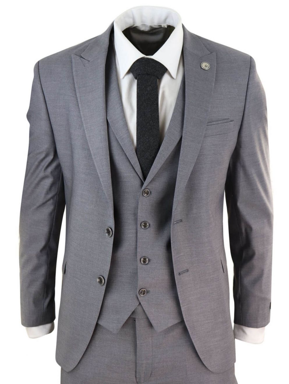 Mens Grey 3 Piece Suit: Buy Online - Happy Gentleman United States