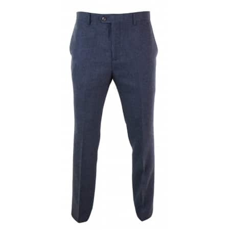 Mens Herringbone Tweed Trousers - Cavani Martez - Navy: Buy Online ...