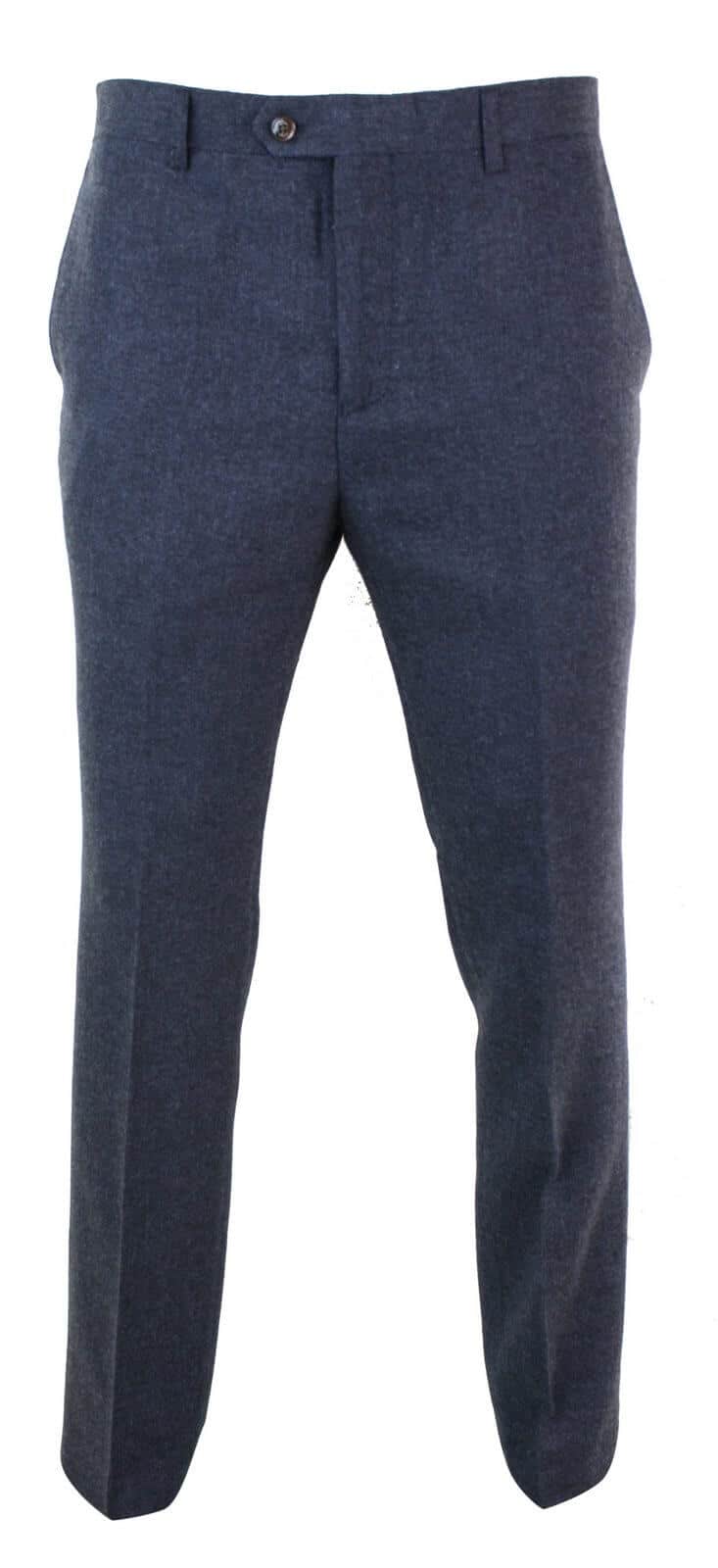 Cavani Martez Tweed Navy Men's Slim Fit Trousers