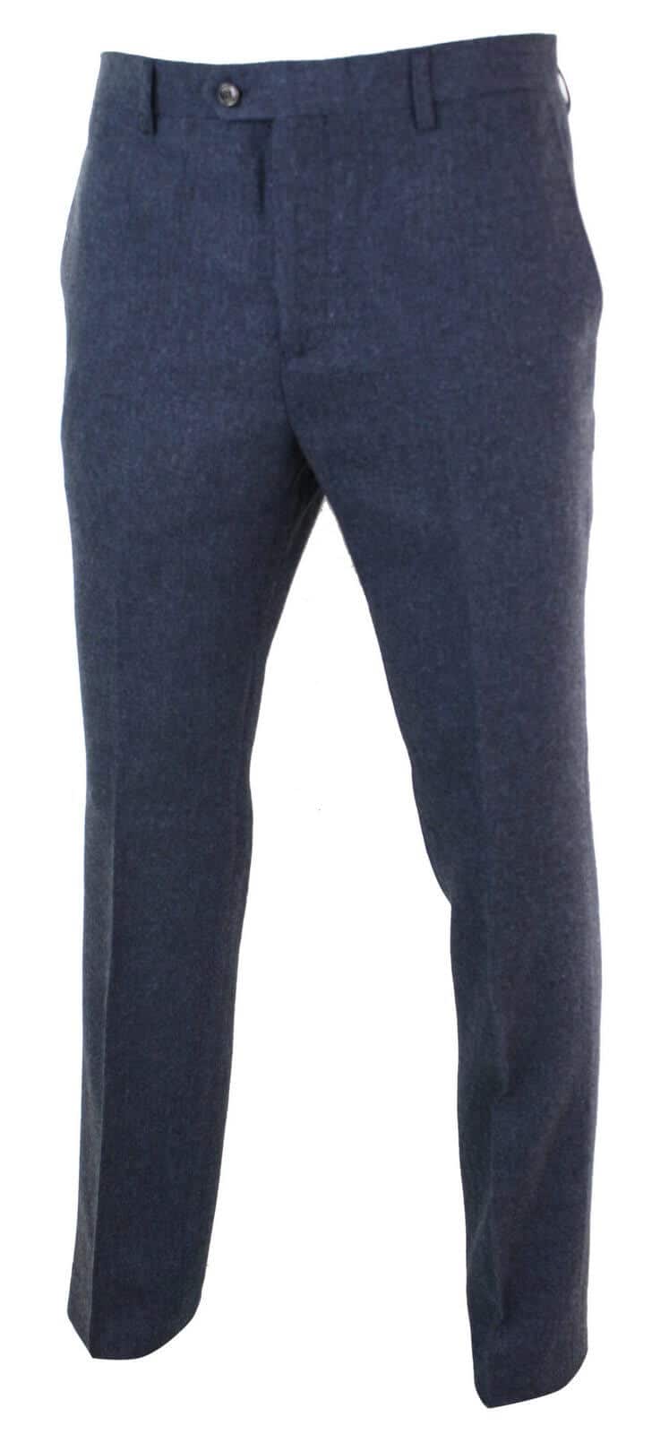 Cavani Martez Tweed Navy Men's Slim Fit Trousers