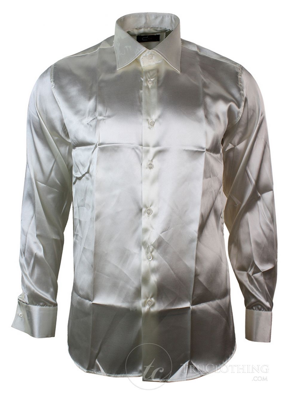 Mens Italian Design Silk Satin Finish Shirt Smart Slim Fit | Happy ...