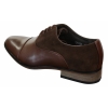 Mens Italian Leather & Suede Laced Smart Casual Brown Navy Black Designer Shoes