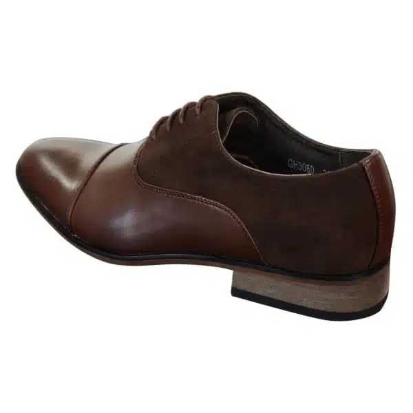 Mens Italian Leather & Suede Laced Smart Casual Brown Navy Black Designer Shoes