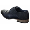 Mens Italian Leather & Suede Laced Smart Casual Brown Navy Black Designer Shoes